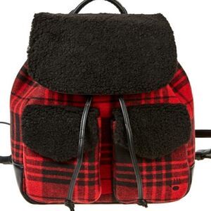 Bearpaw® Faux Shearling Trim Drawstring backpack